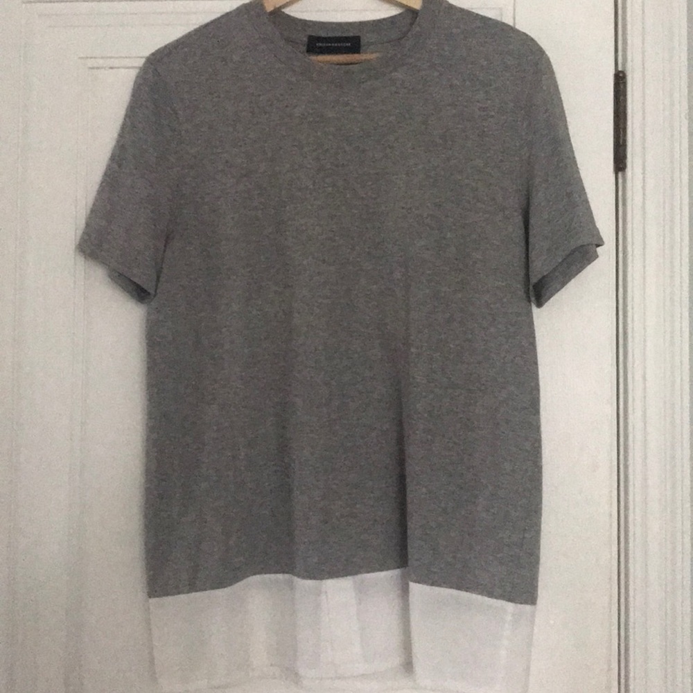 Krisvanassche gray/white layered shirt